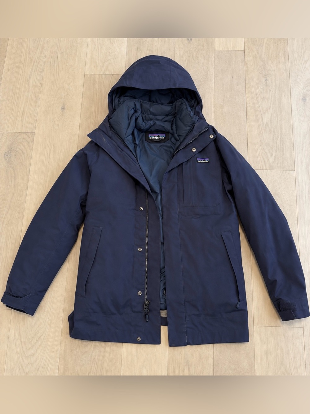 Patagonia Frozen Range 3-in-1 GORE-TEX Down Parka Navy – Men’s Small